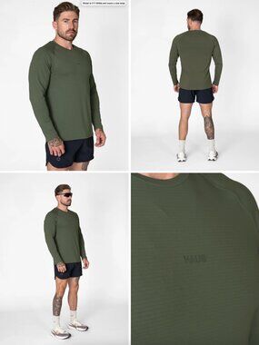 Essentials Long Sleeve Athletic Fitted Tee - Green